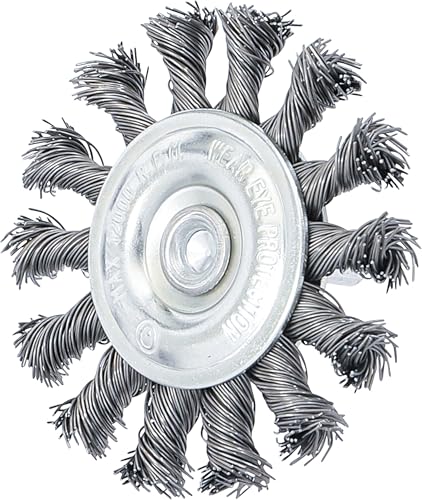 BGS 3982 Knotted Disc Brush, Grey/Silver, 75 mm | Gezopft | Durchmesser Ø 75 mm
