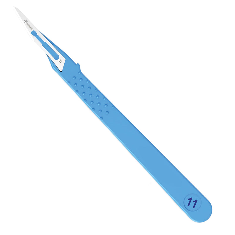 [Australia - AusPower] - Gima Standard No.11 Sterile Scalpels made of Rust-Proof Stainless Steel, ABS Handle, for Single Use, 10 Individually Packed Scalpels 11 