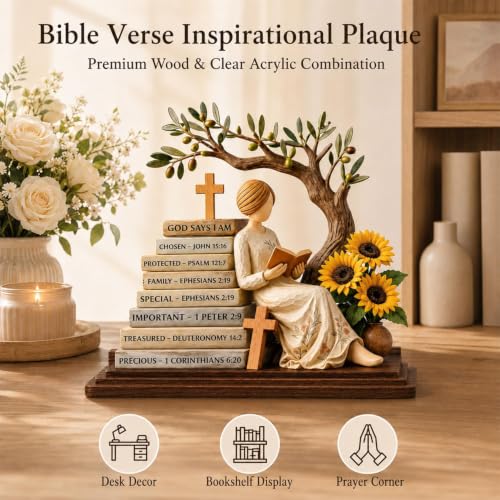 Christian Gifts for Women-Desk Bible Verse Decor, Sunflower Christian Gifts