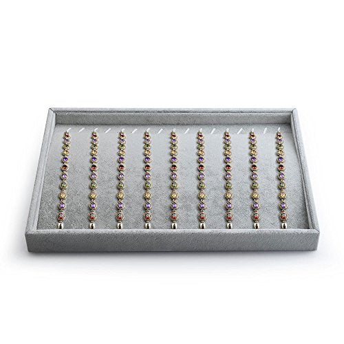 Oirlv Velvet Stackable Jewelry Display Trays Showcase Jewelry Organizer Storage Trays(necklace display)