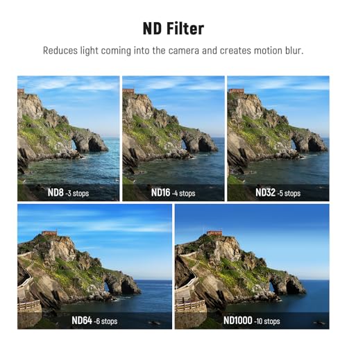 NEEWER ND Filter Set Compatible with GoPro Hero 13 12 11 10 9 Black, 6 Pack CPL Neutral Density (ND8/ND16/ND32/ND64/ND1000) Lens Filter Kit, Action Camera Accessories + 2X Cleaning Cloth Metal Frame 6 Packs ND+CPL w/Cleaning Cloth