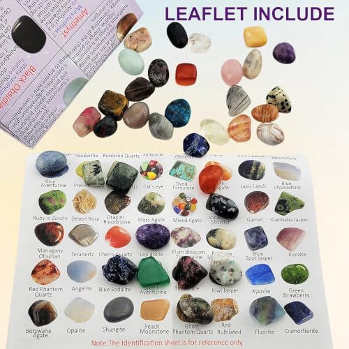 36Pcs Natural Gemstone and Crystals with Acrylic Display Box