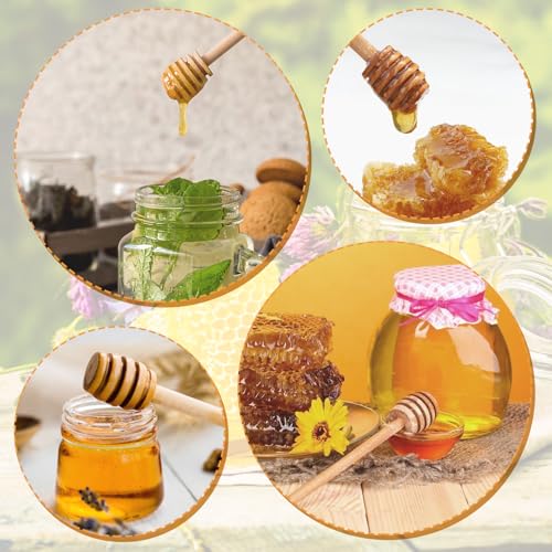 200Pcs Honey Dipper Sticks, 3 Inch Portable Mini Honey Stirrer Stick Honeycomb Dipper for Tea Charcuterie Drizzle Jar Wedding Party Favors 200