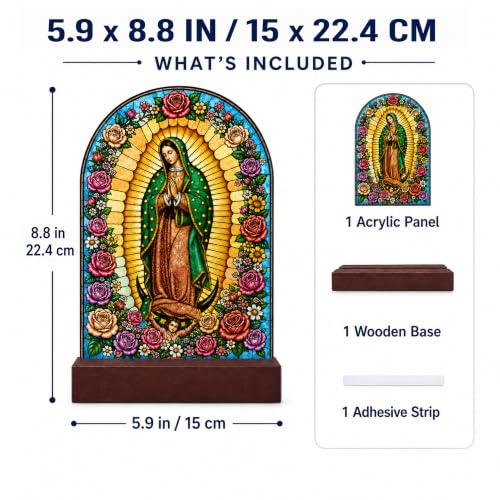 Our Lady of Guadalupe Acrylic Plaque, Double-Sided, 5.9 x 8.8 Inch Our Lady of Guadalupe