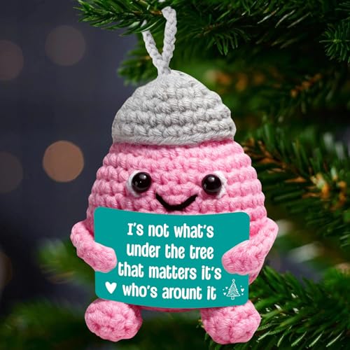 Mini Handmade Crochet Christmas Ornament 2025 – God Blessed Christian Keepsake for Couples, Religious Holiday Tree Decoration, Engagement or Wedding Gift, Romantic Faith Inspired Home Accent