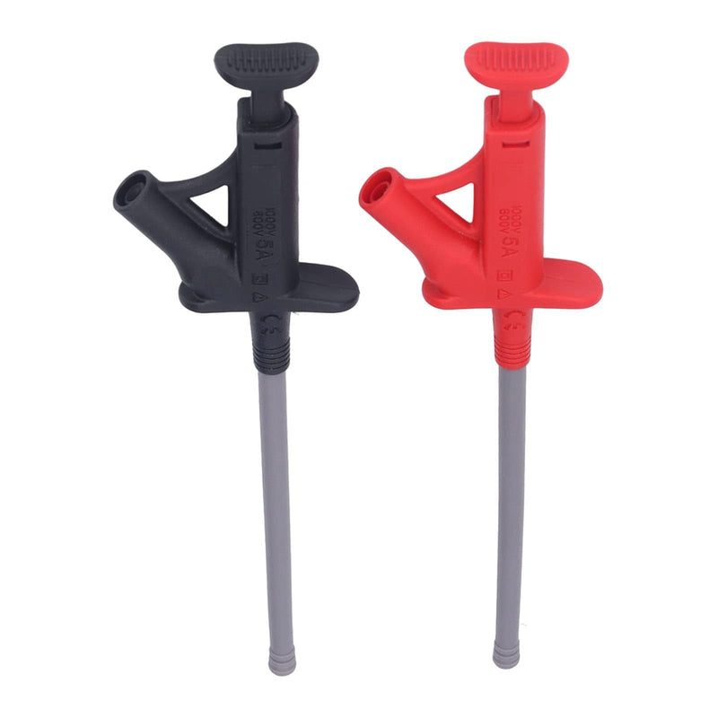 [Australia - AusPower] - Flexible Test Hook Clip, Professional High Voltage Flexible Test Hook Multimeter Electrical Testing Grabber Hook with 4MM Banana Jack J.30042 