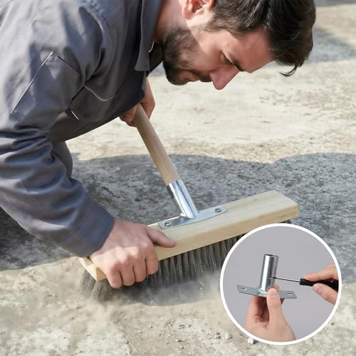 Broom Handle Holder, Set of 4, Handle Holder for Brooms, Broom Handle Holder up to Diameter 23.5 mm, with Screws for Home, Office and Patio