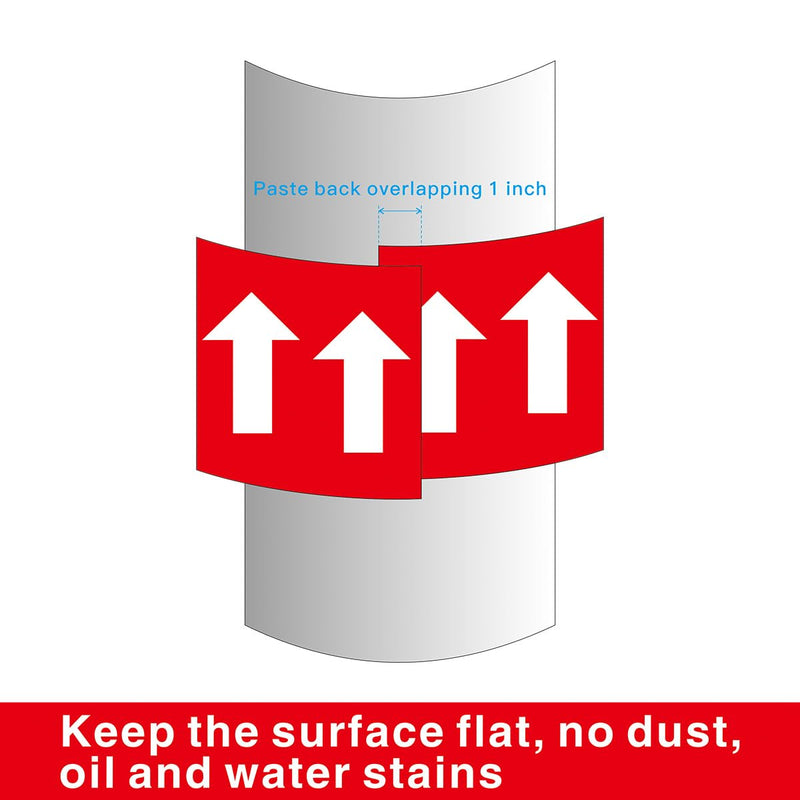 Beiyier 2-Pack Pipeline Flow Arrow Tape, Adhesive Vinyl Graphics Marking Sticker, Labels for Images Identification, White on Red, 1.97" W x 65.6' L