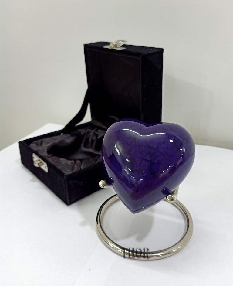 Heart Urn - Small Heart Urn - Purple Shine Mini Urn - Small Urns for Human Ashes - Urn - Cremation Urn - Keepsake Urns for Human Ashes