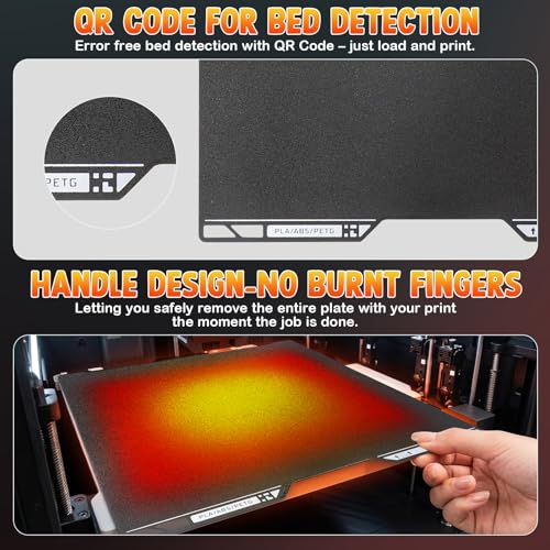 H2C Black PEI Build Plate for Bambu Lab 335 x 346 mm