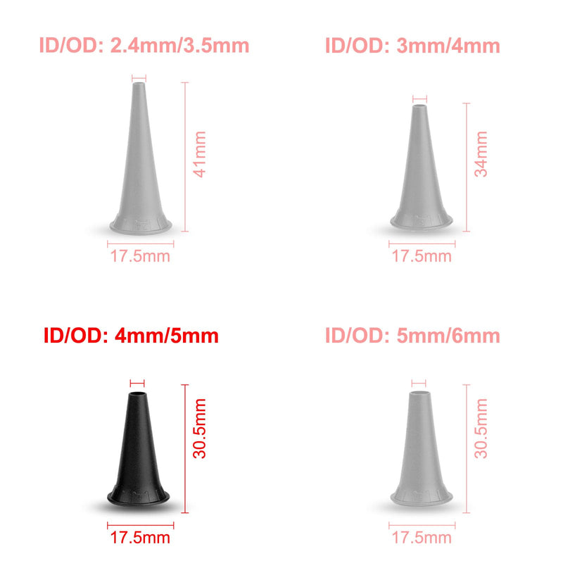 Jiusion Original 100 Pack 4 mm Otoscope Speculum Tips for Jiusion 3X Otoscope or Same Style Otoscope, Disposabe Speculum Otoscope Caps Accessories 100 Pieces in Total | Disposable Speculum Otoscope Caps Accessories Pack of 100 ABS Plastic for Jiusion a...