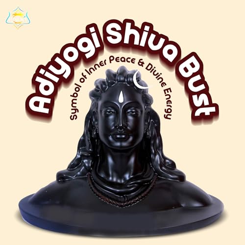 Adiyogi Shiva Statue for Car Dash Board, Pooja & Gift, Mahadev Murti, Idol, Lord Shankara for Home & Office Decor (ADIYOGI JI in Black) (Adiyogi), Resin