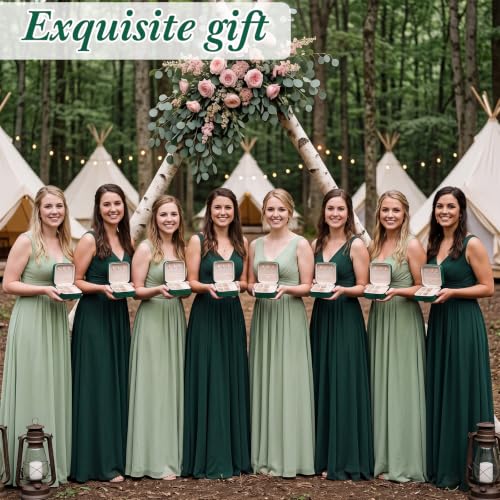 Nosiny 8 Pack Small Travel Jewelry Box - Green Bachelorette Party Gifts