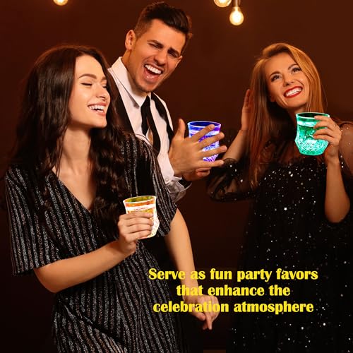 10 Pack Light Up Cups 6.8 oz Liquid Activated Drinking Cups Glow in the Dark Led Flashing Cup for Birthday Bar Dance Weddings Party Disco