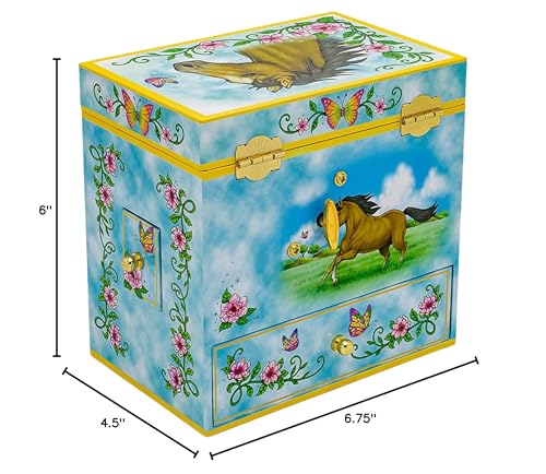 Enchantmints Musical Horse Jewelry Box Horse Spins to Music 4 Pullout Drawers