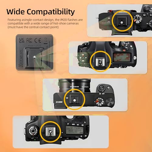 Godox Flash iM20 Mini Camera Flash - GN10/470 mAh/Type-c Charge/440 Full-Power Flashes/3s Recycle Times/5 Power Levels/Manual, Camera Flash for Sony zve10/Sony zv1/Sony a7iii/Fujifilm f1 etc. S
