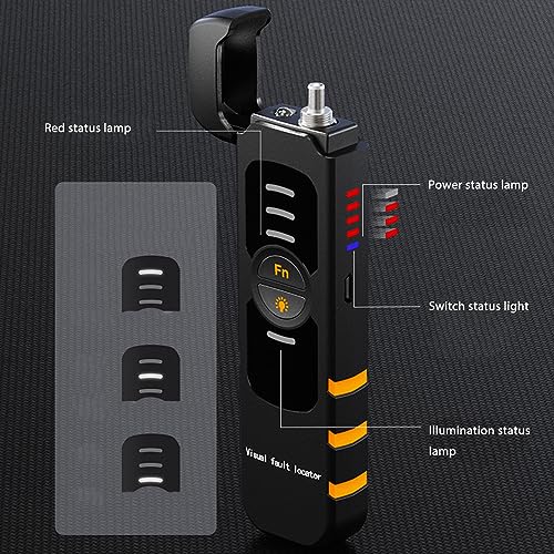 15 Km Visual Error Locator, 2.5 mm Fibre Optic Cable Tester, Universal Interface VFL Fibre Opt Test Pen, FTTH Fibre Optic Tester Optical Troubleshooting with 2.5 mm Interface for FC SC ST Interface