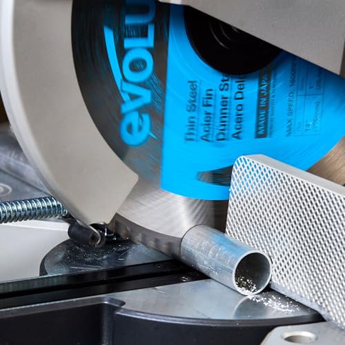 Evolution Power Tools T180TCT-68CS Circular Saw Blade - Carbide Tipped Metal Blade for Thin Steel, 180 mm Blue, Silver