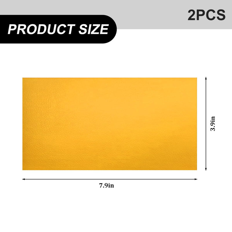 2PCS Car Leather Repair Patch Tape, 4 x 8 Inch Self Adhesive Portable Vehicle Seat Vinyl Repairs Kit, Automotive Interior Furniture Restoration Kit, Universal for SUV RV Truck (Yellow) Yellow