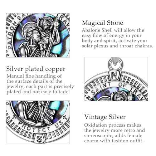 St Christopher Necklace Saint Christopher Medal Pendant for Men