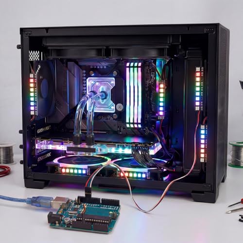 WS2812 RGB LED Module, Programmable L-ED Matrix for Lighting Projects, Digital L-ED Matrix with Integrated Control Logic for DIY Electronics Applications and Flexible Color Display Pack of 12