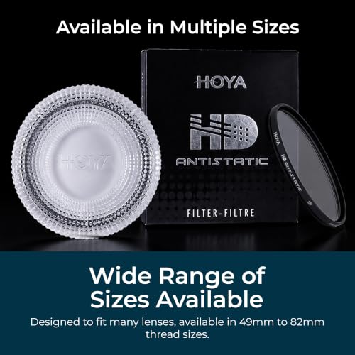 HOYA 52mm HD Antistatic UV Lens Filter, Hardened Glass, Dust Repelling