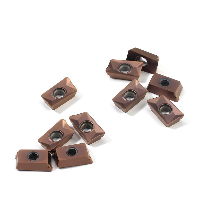 [Australia - AusPower] - Carbide Milling Inserts APKT11T308 TiN coated Lathe Carbide Inserts for Machining Aluminum and Face Milling Cutter Alloy Stainless Steel, 10 Pieces 