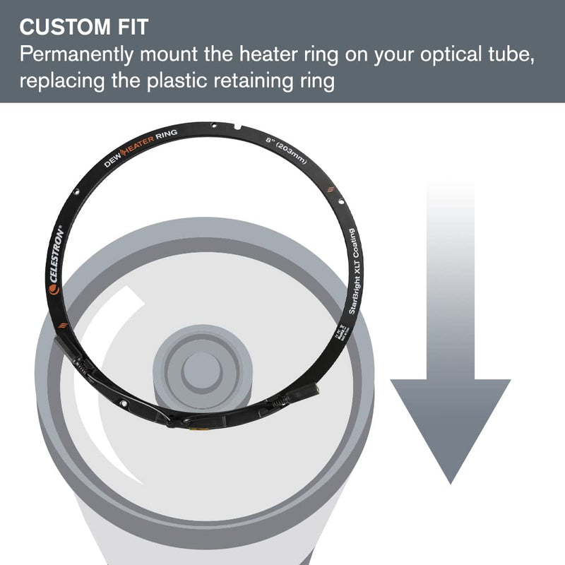 [Australia - AusPower] - Celestron – Dew Heater Ring – Aluminum Dew Prevention – Compatible 8” Schmidt-Cassegrain, EdgeHD, RASA Telescope 