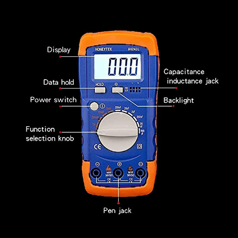 [Australia - AusPower] - HONEYTEK A6243L Digital Inductance Meter Electronic Capacitance Tester Inductance/Capacitor Test Table 