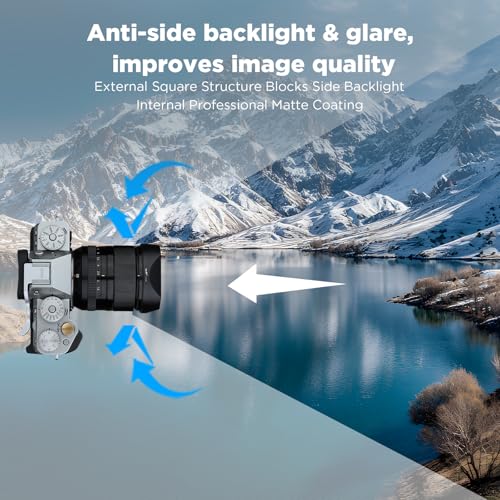 Haoge Metal Square Lens Hood for Fujifilm Fuji XF23mm f1.4 R LM WR Lens (58MM) Fujinon XF33mm F1.4 R LM WR Lens, Fujinon XF 16-50mm F2.8-4.8 R LM WR Lens Bayonet Hood Shade,with Metal Cap Kit