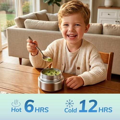 HOMEKOL Stainless Steel Bento Lunch Box + 9.5oz Insulated Food Jar, Blue
