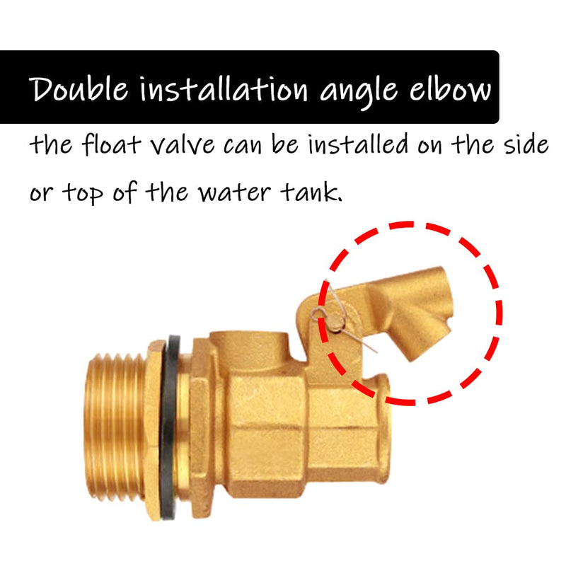 [Australia - AusPower] - Uenede Float Ball Valve DN25 1" Male Thread Stainless Steel Floating Ball Brass Valve Automatic Switch for Stock Tank Pool Water Level Control 1"-1PCS 