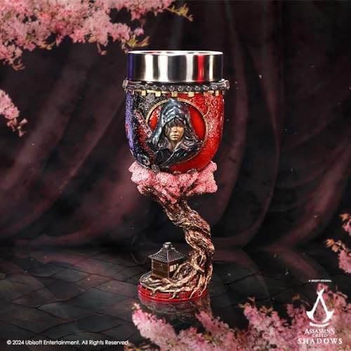 Nemesis Now Assassin's Creed Shadows red goblet, 19.5cm tall, ornate design, perfect for collectors or themed decor.
