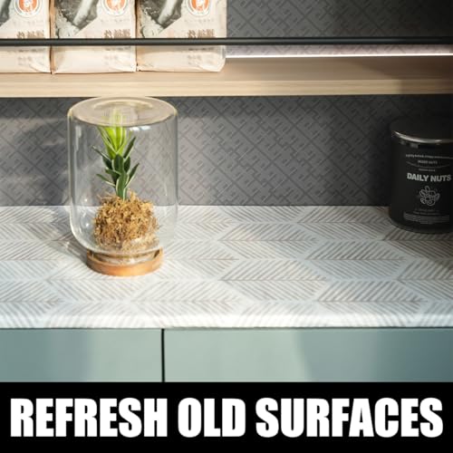 Shelf Liners for Kitchen Cabinets, 24IN x 10FT Non Adhesive 23.6"W x 118.1"L Geometric