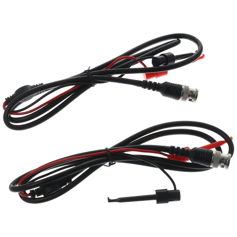 [Australia - AusPower] - FEIYING 2Pcs Oscilloscope Probes Clip Test Lead,BNC to Dual Coaxial Cable,Mini Test Hook Clips Dual Hook Test Probe Cable Leads for Testing Work 