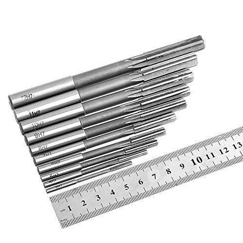 [Australia - AusPower] - Powertool HSS Reamer Straight Shank 10 Pack (3-12mm) H7 Durable HSS Reamer Set 10Pcs (3-12mm) H7 