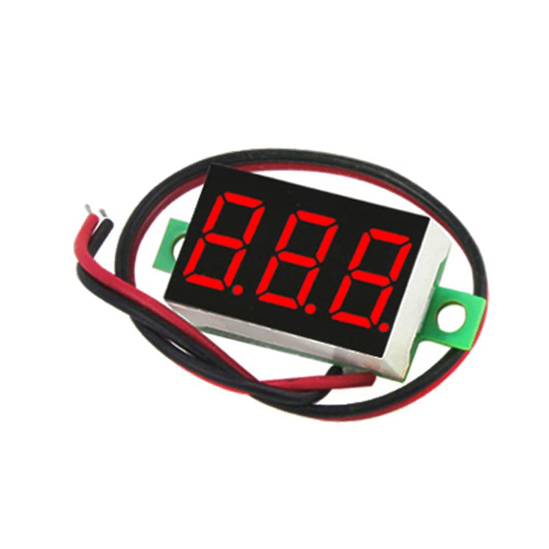 [Australia - AusPower] - 9pcs Voltage Meter 0.36 Inch 2 Wire DC 0-32V with Three Digit Panel LED Display Panel Mount Car Motorcycle Battery Monitor Tester Reverse Polarity Protectio Accurate Pressure Measurement (Red) 