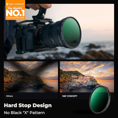 K&F CONCEPT 55mm Variable ND Filter ND2-ND32 (1-5 Stops) No X Cross