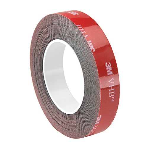 3M VHB Tape 5915 Permanent Bonding Tape Roll - 1in. x 15ft. Conformable Black Tape with Acrylic Adhesive, UV Resistant
