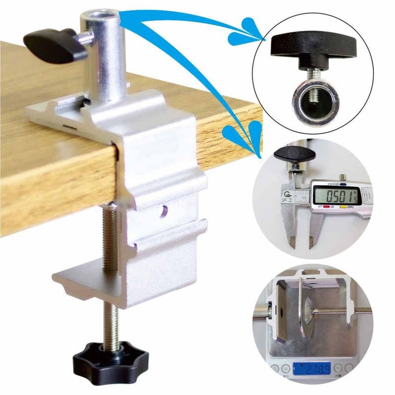 [Australia - AusPower] - Replacement Clamp for 1/2” Base Magnifying Lamp，Desk Lamp，Magnify Lamp，Swing Arm Lamp，Phone Mount，Ipad Mount，Tablet Holder，Mic Holder (Silver) Silver 