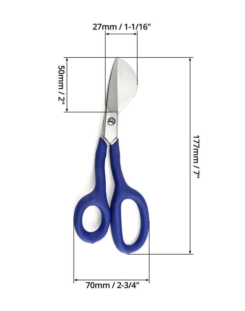 [Australia - AusPower] - QWORK Duckbill Shears, 7 in Duckbill Applique Scissors, for Carpet Pile, Carpet Punch - Blue 1 Pc 