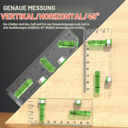 Magnetic Spirit Level, Acrylic Spirit Level, Small, Compact Dragonfly Spirit Level Tool for Horizontal and Vertical Measurements (75 x 25 x 15 mm) 75*25*15mm