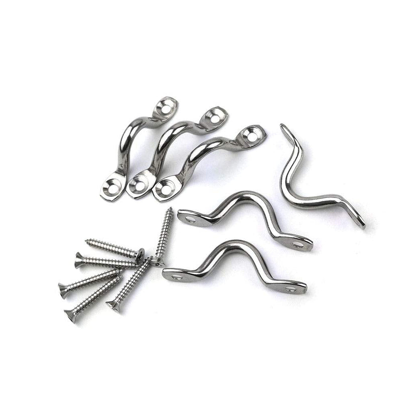 [Australia - AusPower] - 22Pcs M5 316 Stainless Steel Eye Straps Ceiling Wall Mount U Hook with Screws 