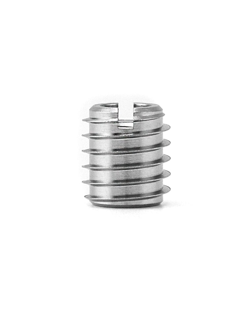 QWORK Stainless Steel Threaded Insert for Hard-Wood, 1/4-20 Internal Threads 20 Pack 5/8" Long Nut Inserts for Hardwoods, Softwoods, Plywood and Composites 1/4"-20