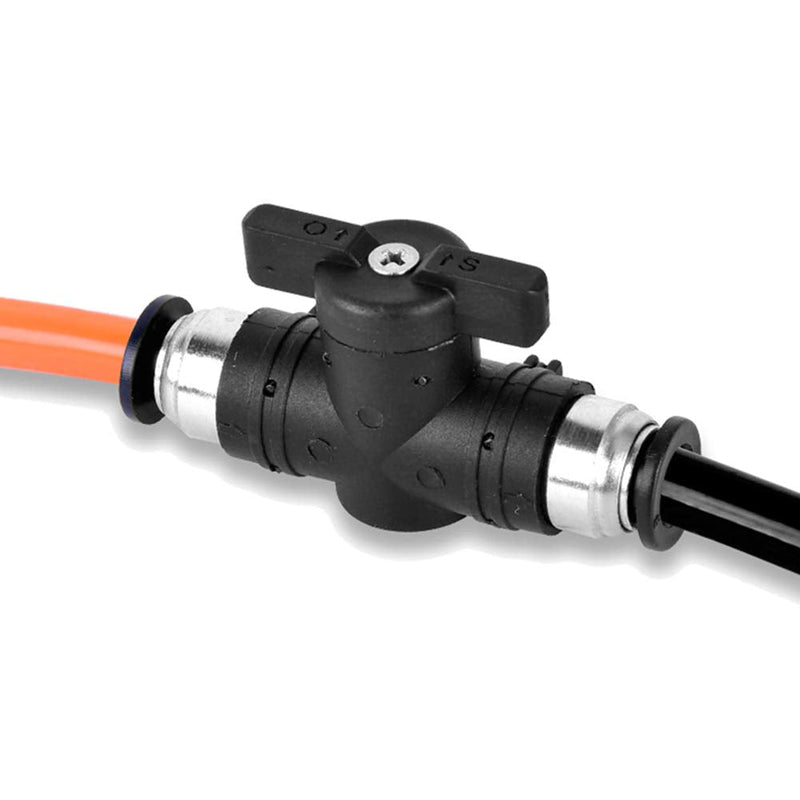 [Australia - AusPower] - Beduan Pneumatic Ball Valve, 1/4" x 1/4" OD Push to Connect Fitting Air Flow Control Valve Straight Quick Connect Union 1/4" x 1/4" Tube OD 
