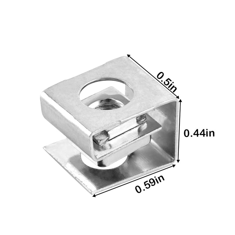 [Australia - AusPower] - 20 Pcs Slip-on Lock Nuts 10-32 Snap-on Nuts Zinc Plated Insert Square Nuts 