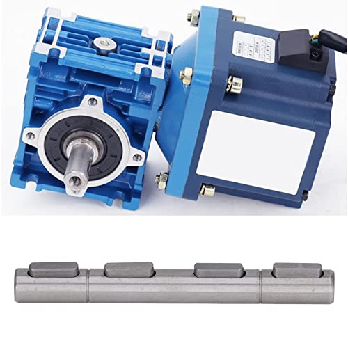 Worm Reducer Double Output Shaft Alloy Steel 14mm Diameter 128mm Length High Bearing Capacity Low Noise Transmission for NMRV040 RV040 Nema34 Stepper Motor