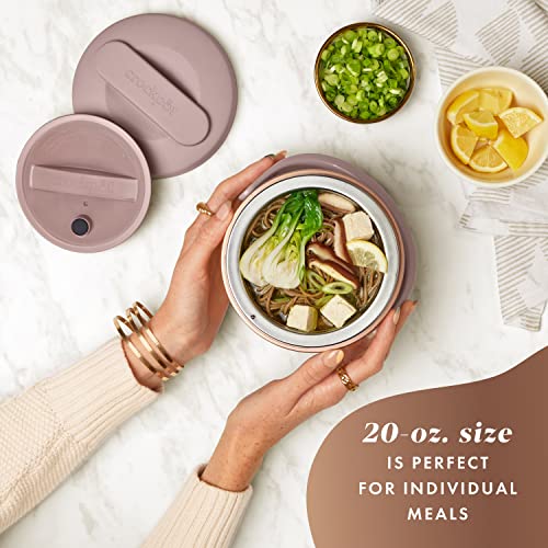 Crock-Pot Electric Lunch Box, Portable Food Warmer for Travel, Car, On-the-Go, 20-Ounce, Blush Pink | Keeps Food Warm & Spill-Free | Dishwasher-Safe | Gifts for Women 20 Ounce