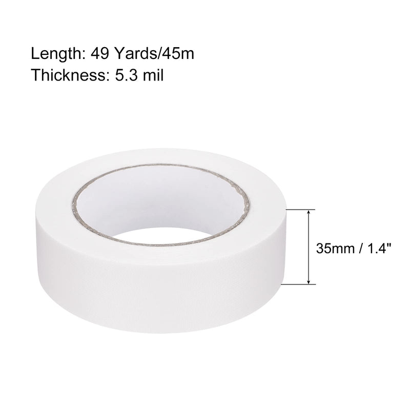 MECCANIXITY Cloth Bookbinding Repair Tape Roll 1.4 Inch x 45 Yards 5.3 Mil White 1.4 Inch x 49 Yards