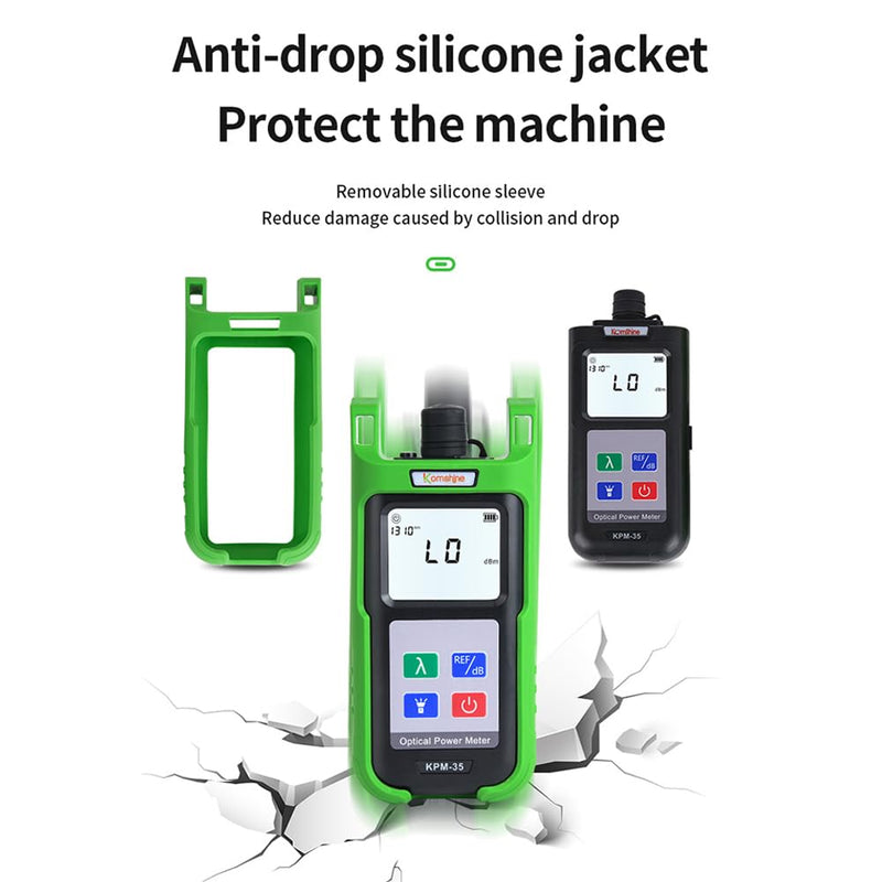 [Australia - AusPower] - Komshine KPM-35 Fiber Optic Cable Tester Portable Optical Fiber Power Meter with 7 Wavelengths 850nm-1625nm+Measurement Range -70~+10dBm+2.5mm Universal Interface+Self Calibration 